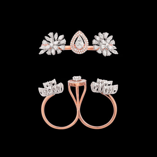 18K Two Tone Gold Diamond Ring - 1.85ct VVS-VS-EF