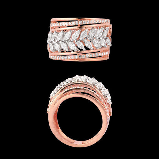 18K Two Tone Gold Diamond Ring - 1.18ct VVS-VS-EF