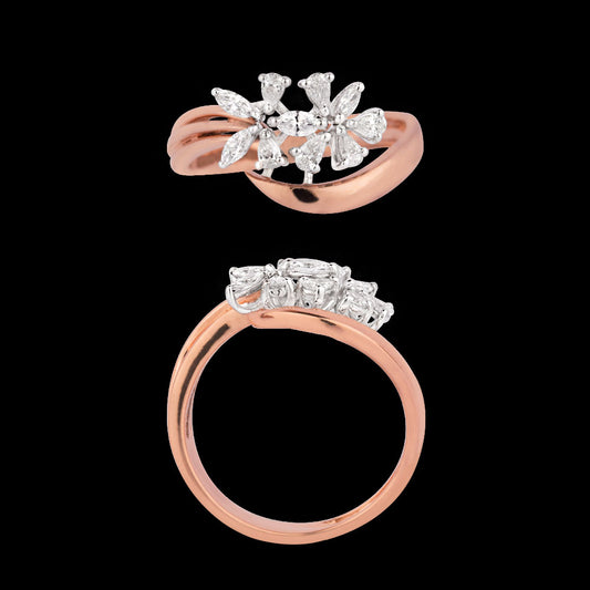 18K Two Tone Gold Diamond Ring - 0.32ct VVS-VS-EF