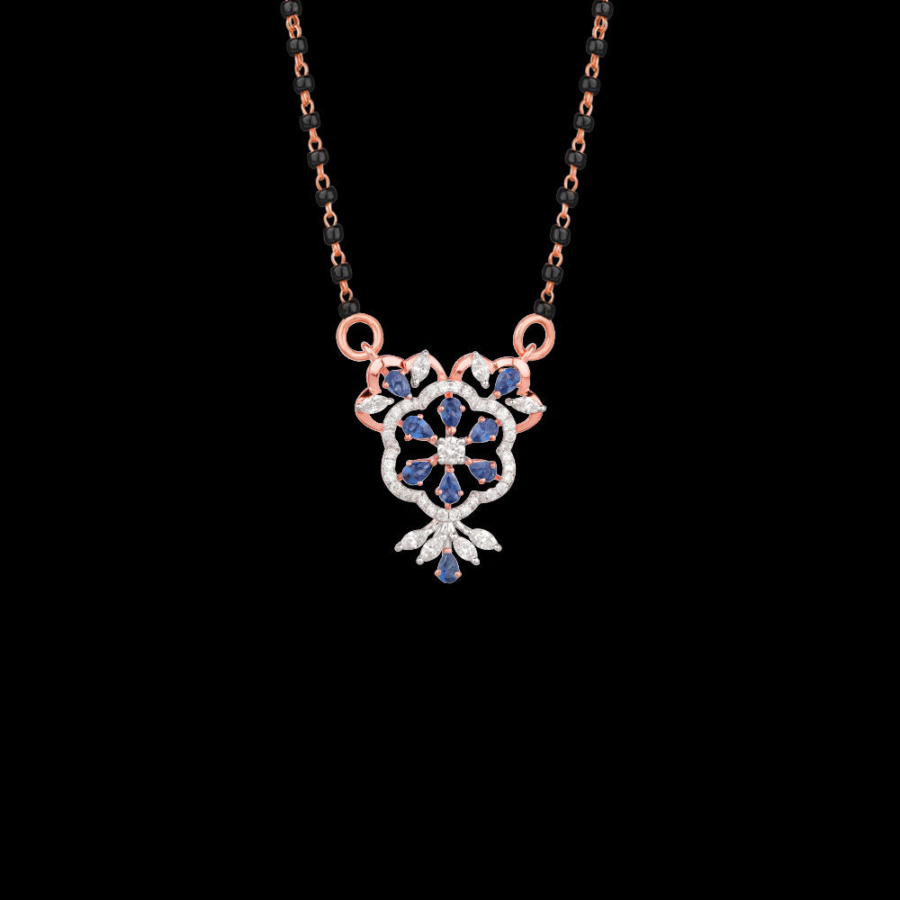 18K Two Tone Gold Diamond Tanmaniya - 0.51ct VVS-EF with Colour Stones