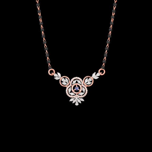18K Two Tone Gold Diamond Tanmaniya - 0.97ct VVS-EF with Colour Stones