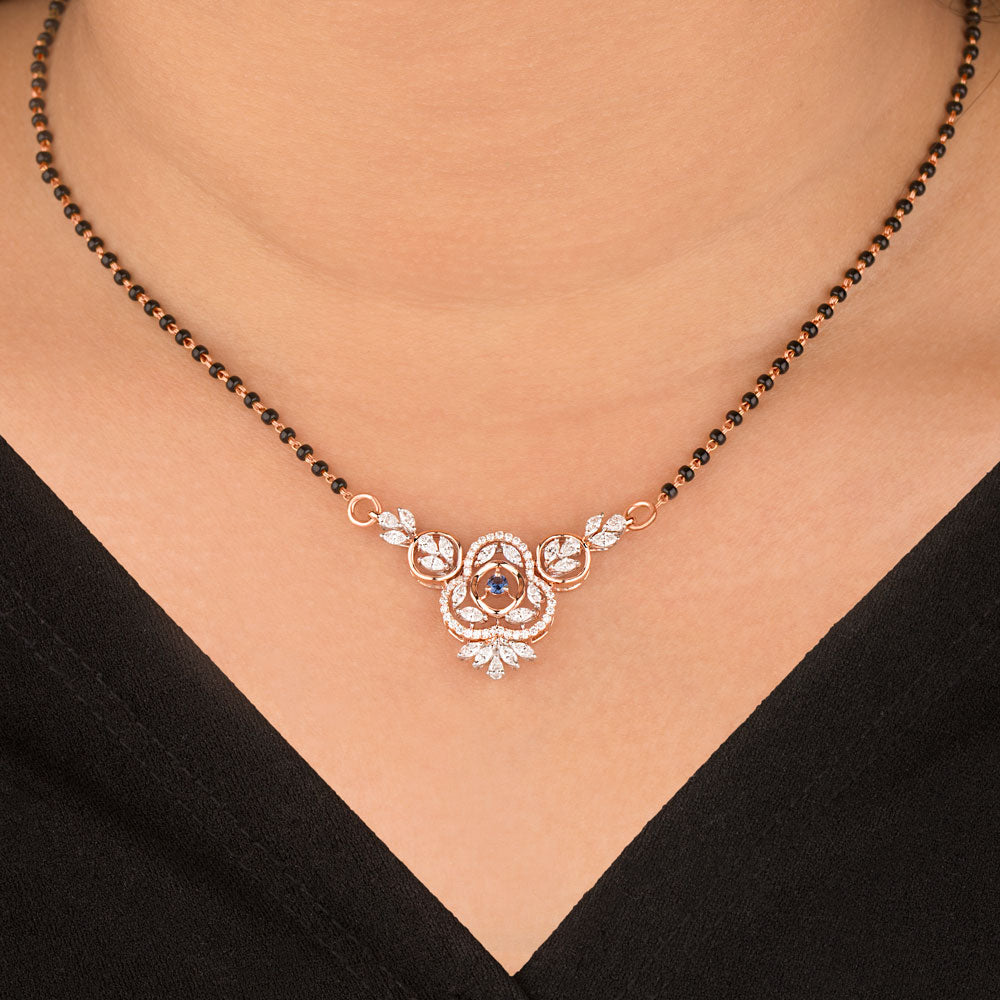 18K Two Tone Gold Diamond Tanmaniya - 0.97ct VVS-EF with Colour Stones