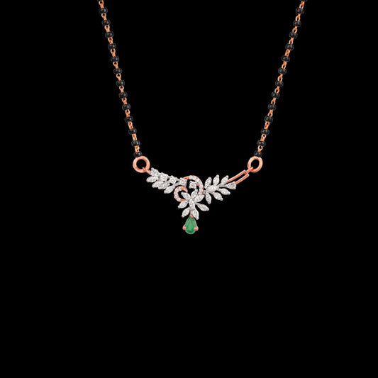 18K Two Tone Gold Diamond Tanmaniya - 0.594ct VVS-VS-EF with Colour Stones