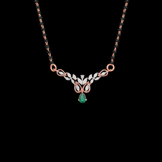 18K Two Tone Gold Diamond Tanmaniya - 0.5ct VVS-VS-EF with Colour Stones