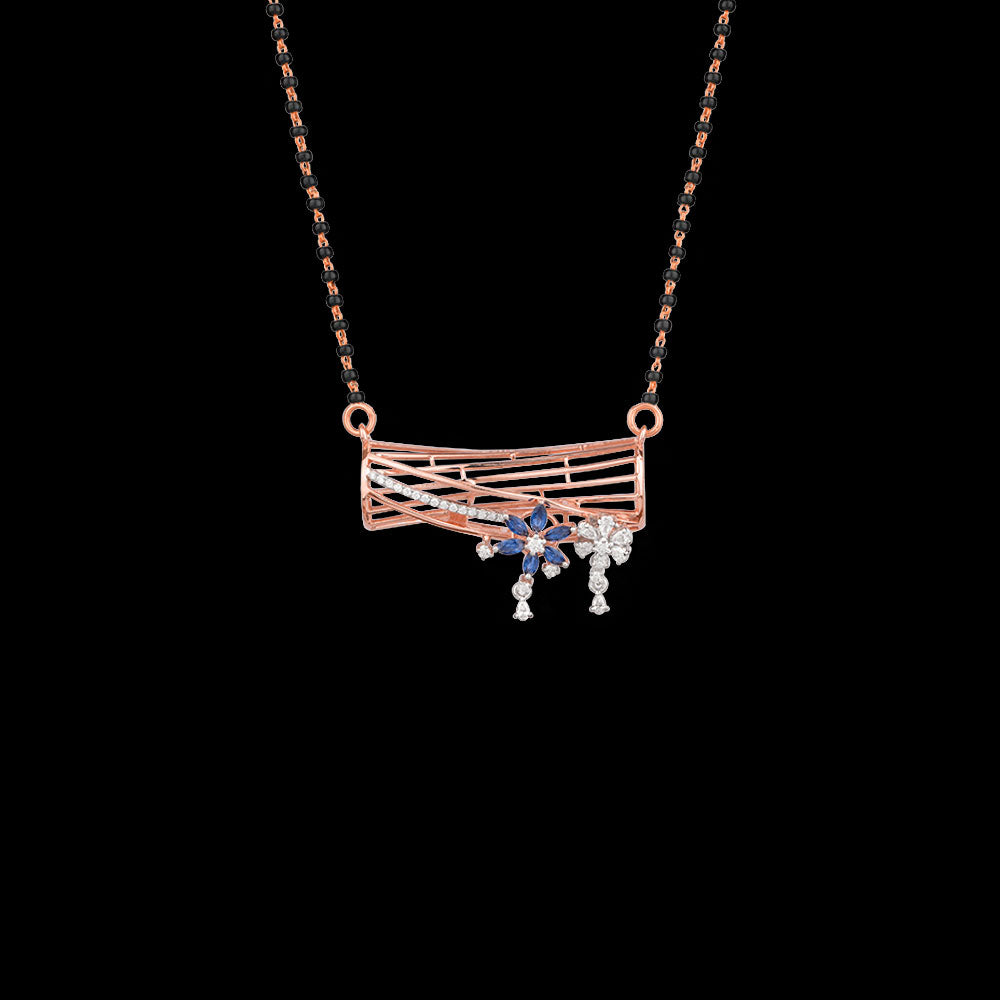 18K Two Tone Gold Diamond Tanmaniya - 0.48ct VVS-EF with Colour Stones