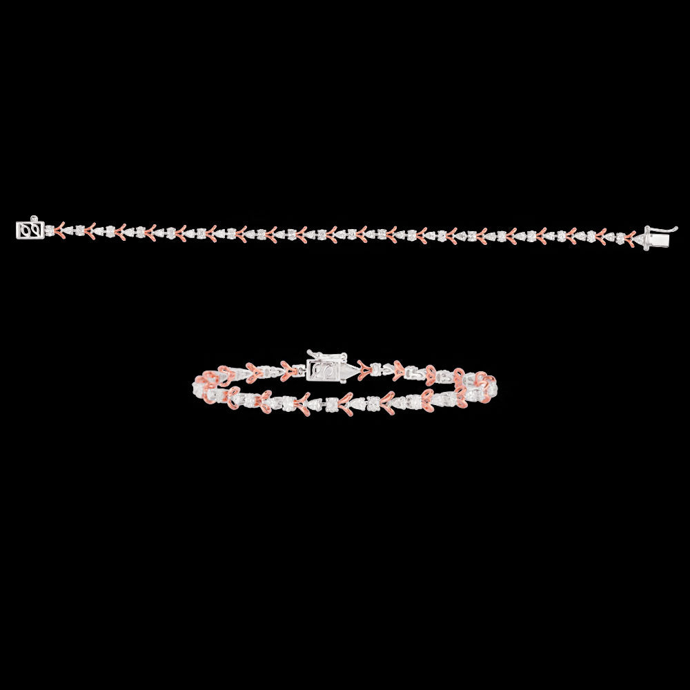 18K Two Tone Gold Diamond Bracelet - 1.7ct VVS-EF