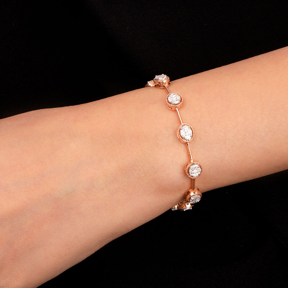 18K Rose Gold Diamond Bracelet - 1.52ct VVS-EF
