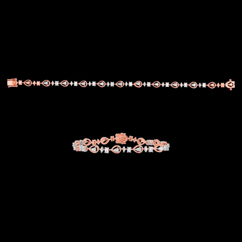 18K Two Tone Gold Diamond Bracelet - 1.44ct VVS-VS-EF