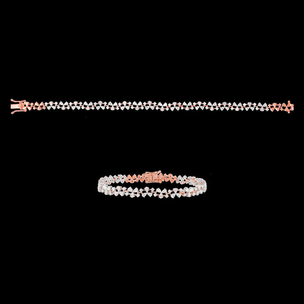 18K Two Tone Gold Diamond Bracelet - 2.56ct VVS-VS-EF