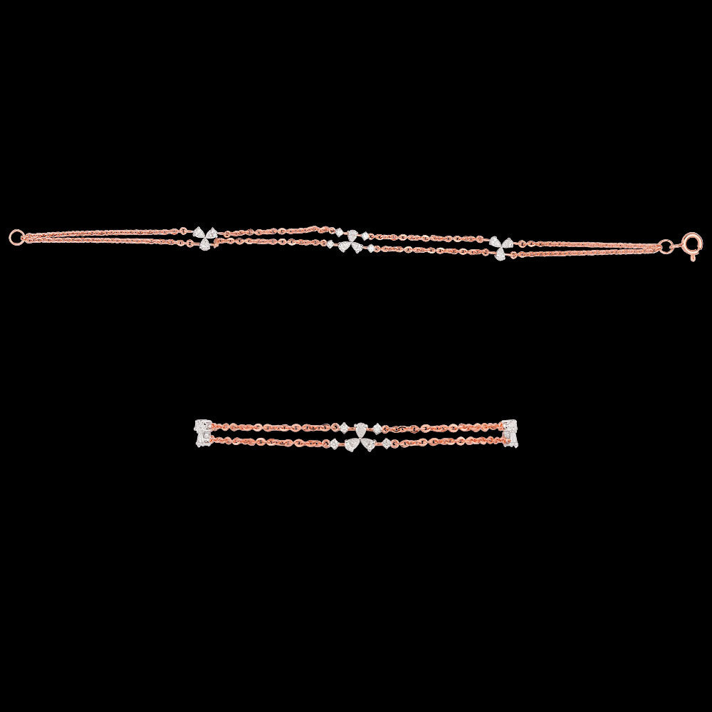 18K Two Tone Gold Diamond Bracelet - 0.455ct VVS-EF