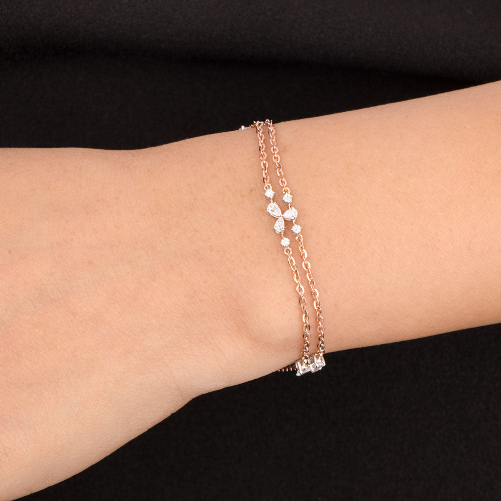18K Two Tone Gold Diamond Bracelet - 0.455ct VVS-EF