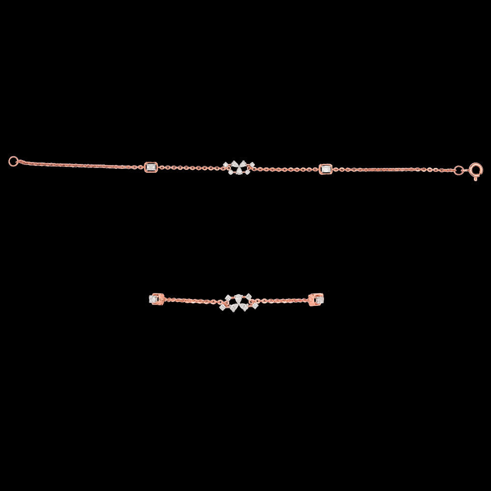 18K Two Tone Gold Diamond Bracelet - 0.395ct VVS-EF