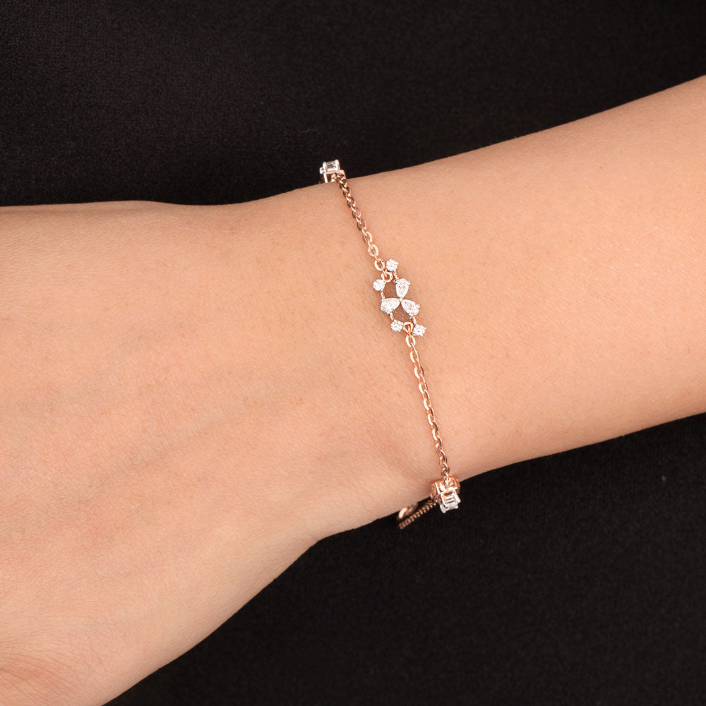 18K Two Tone Gold Diamond Bracelet - 0.395ct VVS-EF