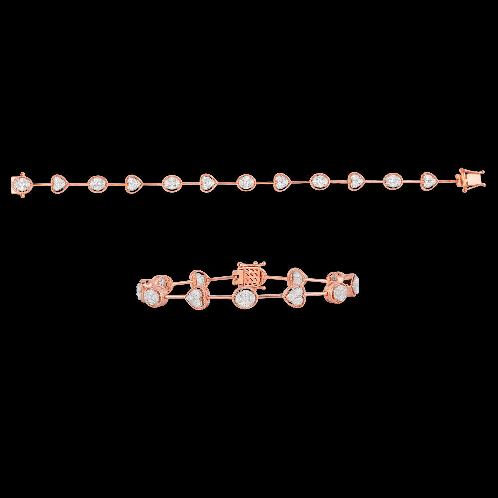18K Two Tone Gold Diamond Bracelet - 1.535ct VVS-VS-EF
