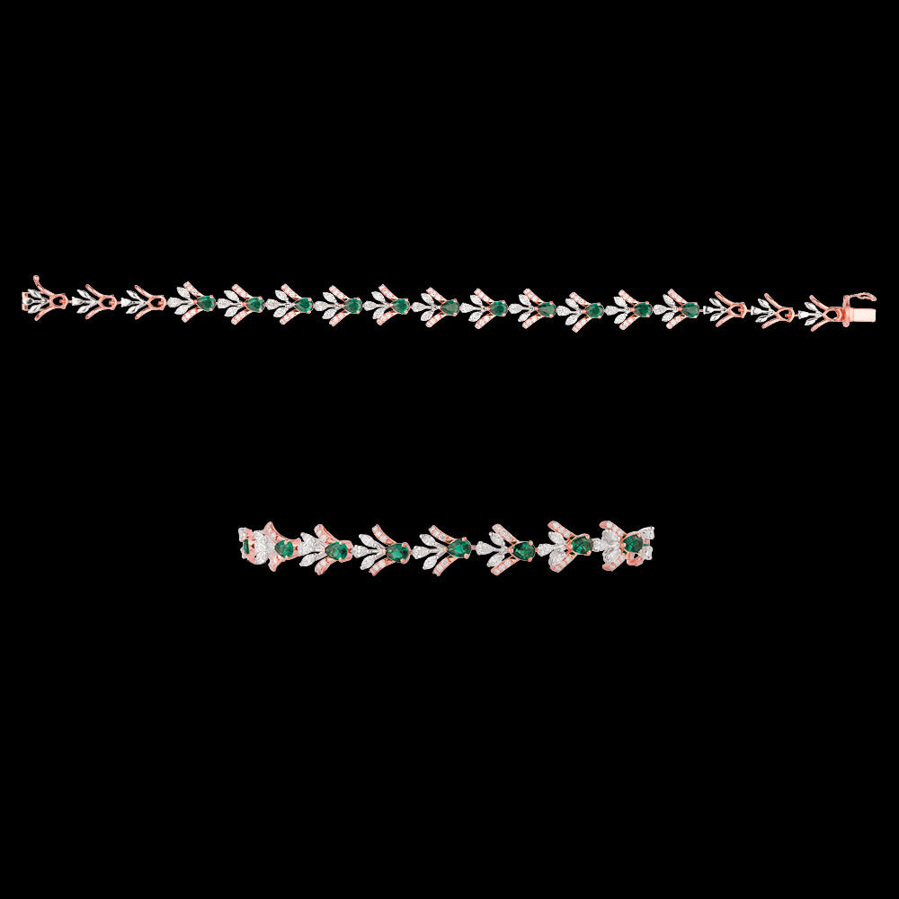 18K Two Tone Gold Diamond Bracelet - 1.415ct VVS-EF with Colour Stones