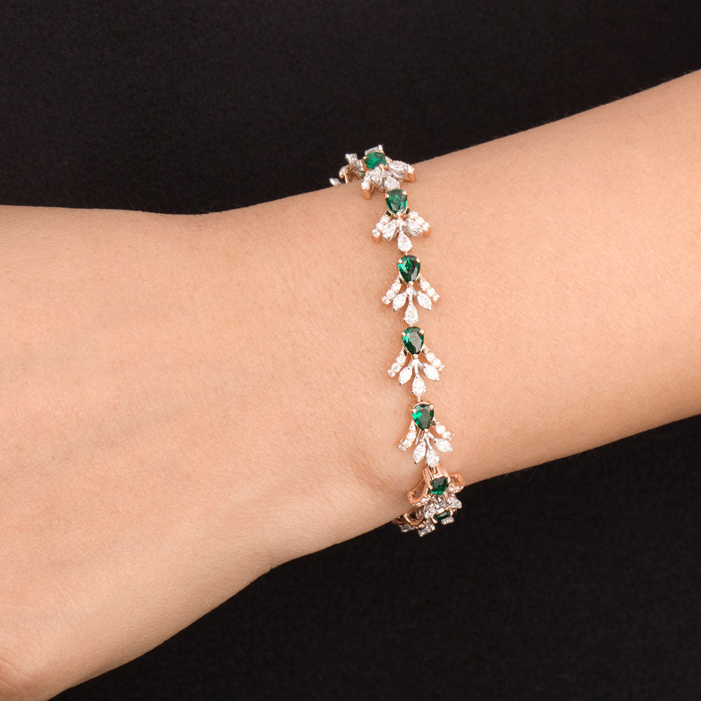 18K Two Tone Gold Diamond Bracelet - 1.415ct VVS-EF with Colour Stones