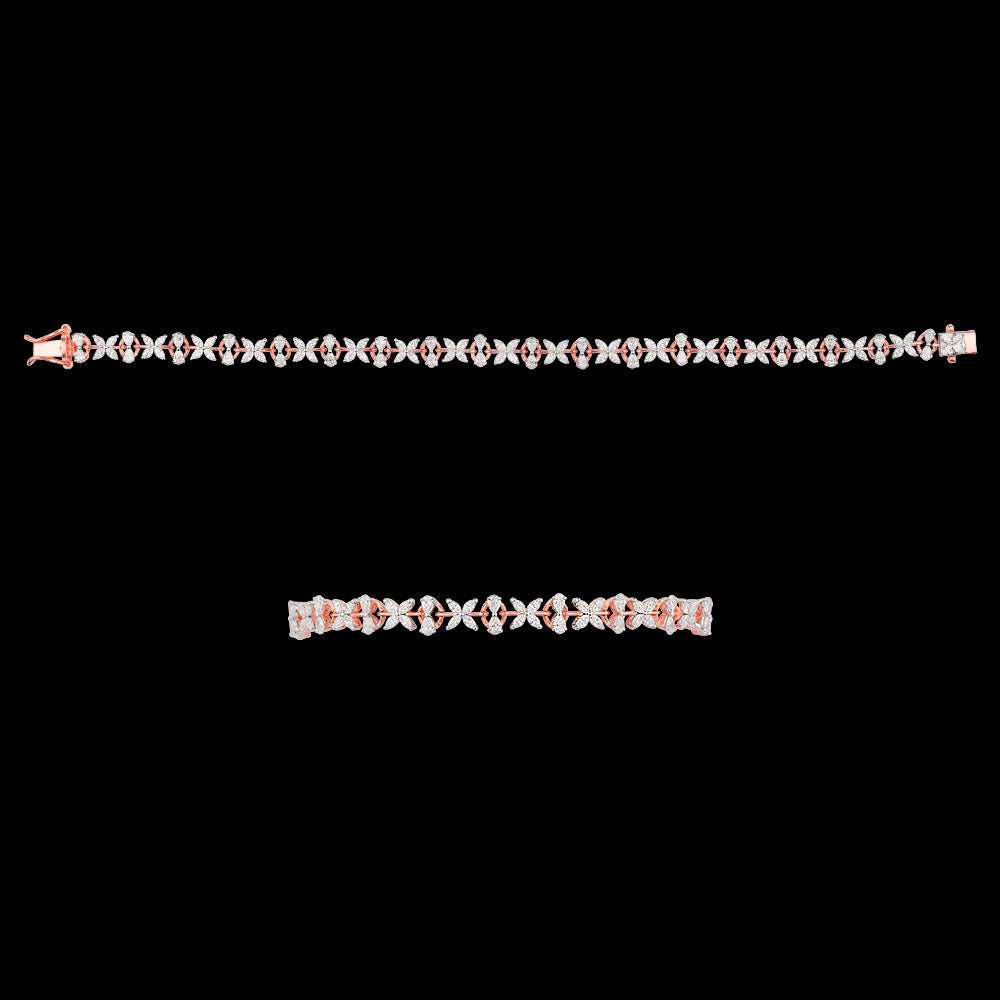 18K Two Tone Gold Diamond Bracelet - 2.6ct VVS-EF
