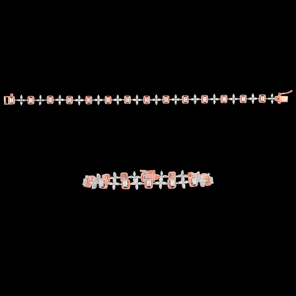 18K Two Tone Gold Diamond Bracelet - 1.66ct VVS-EF
