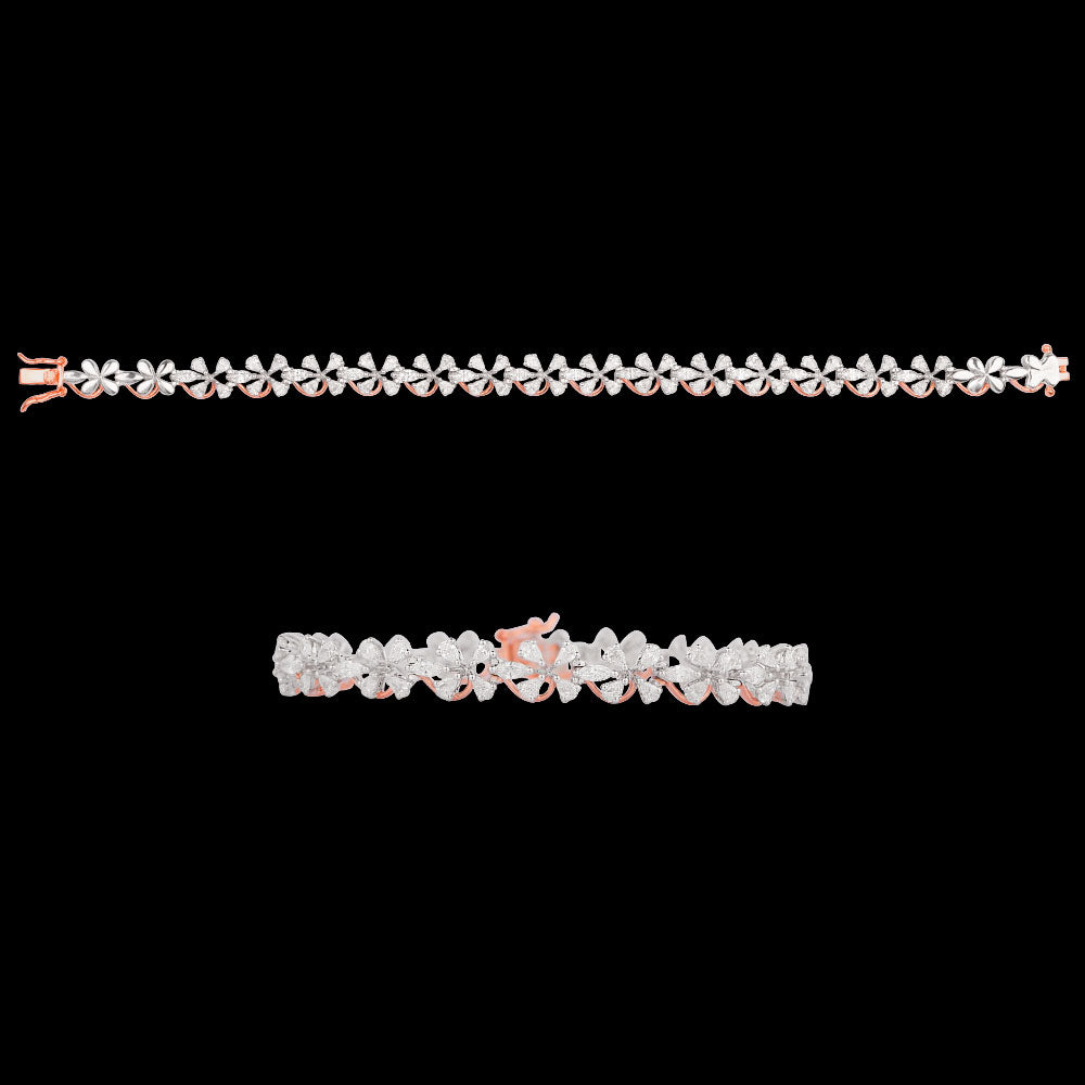 18K Two Tone Gold Diamond Bracelet - 3.01ct VVS-EF
