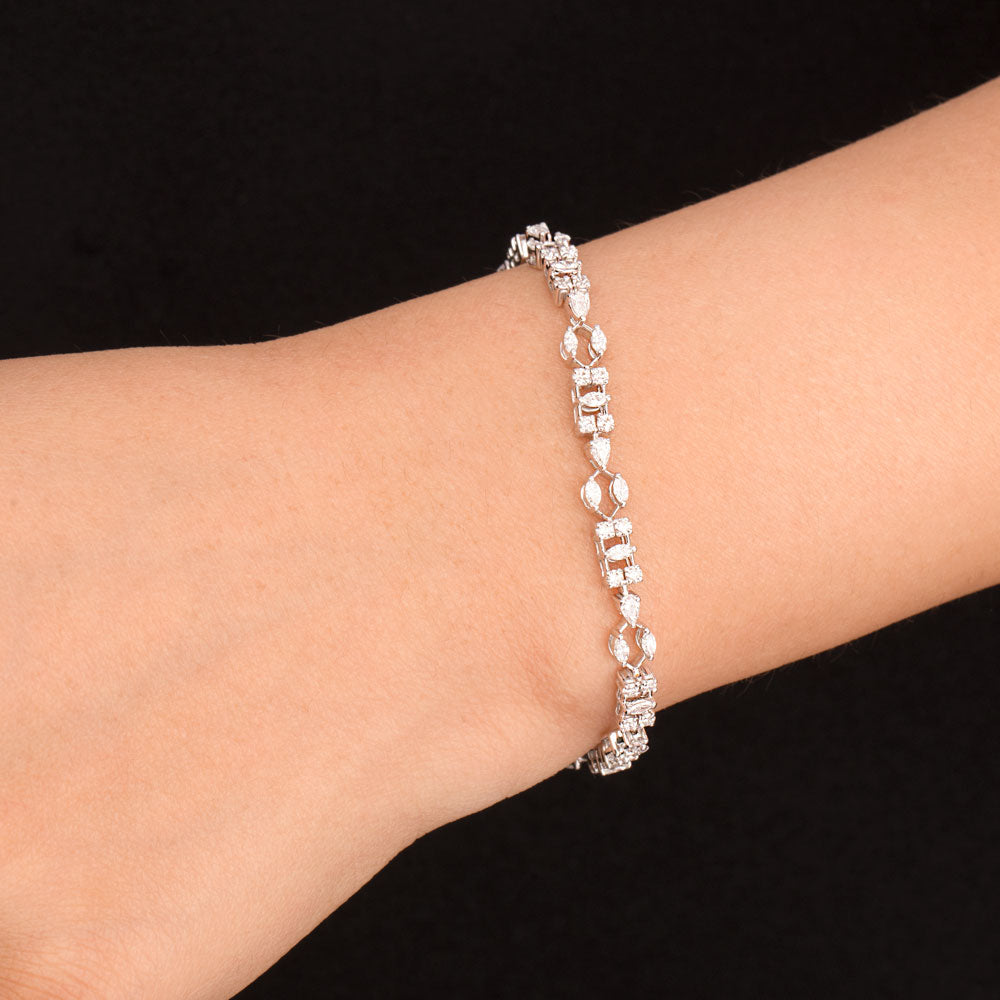 18K Two Tone Gold Diamond Bracelet - 1.44ct VVS-VS-EF