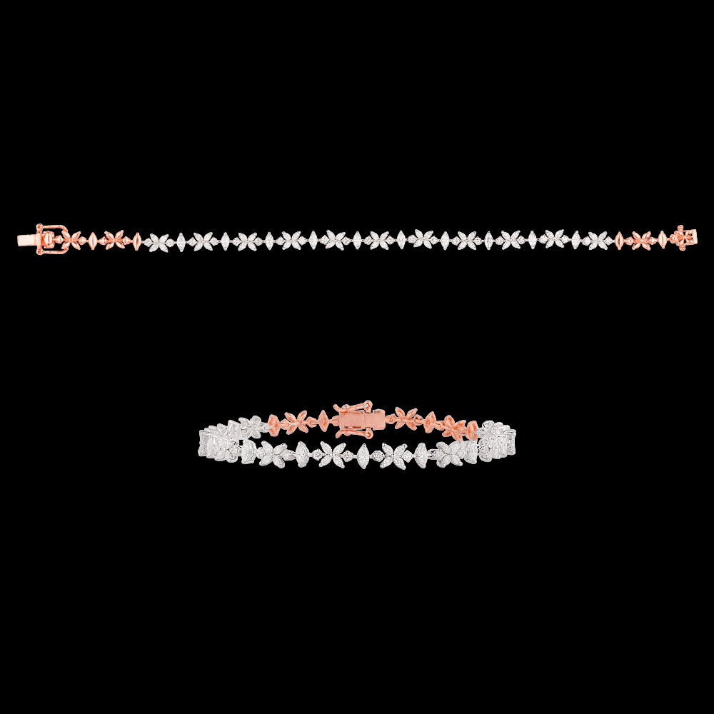 18K Two Tone Gold Diamond Bracelet - 1.79ct VVS-EF