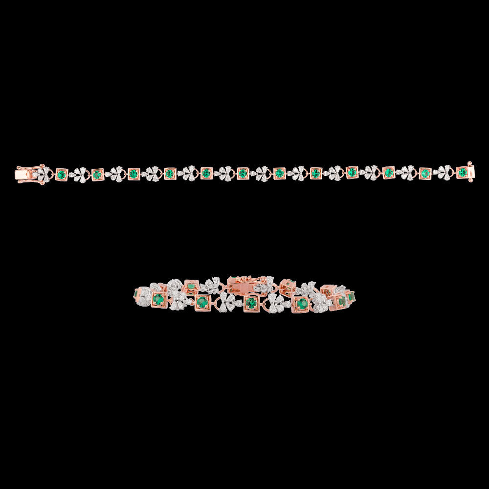 18K Two Tone Gold Diamond Bracelet - 1.605ct VVS-EF with Colour Stones