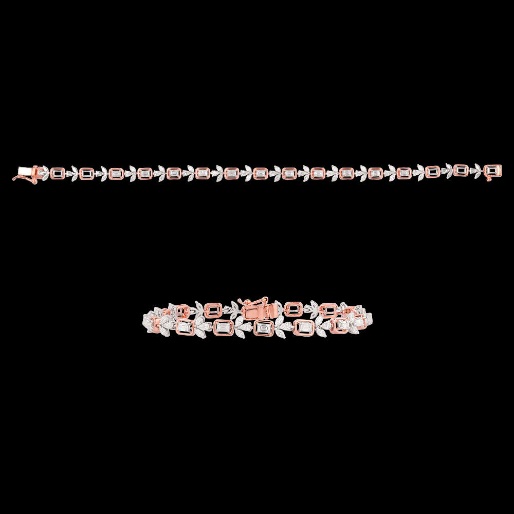 18K Two Tone Gold Diamond Bracelet - 1.87ct VVS-EF