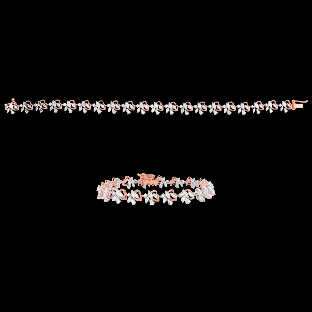 18K Two Tone Gold Diamond Bracelet - 2.325ct VVS-VS-EF