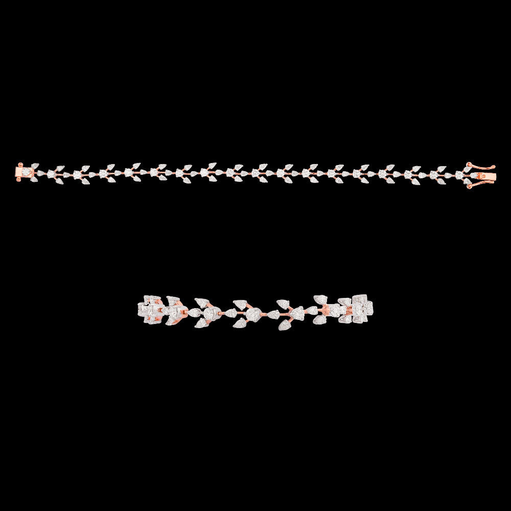 18K Two Tone Gold Diamond Bracelet - 2.87ct VVS-EF