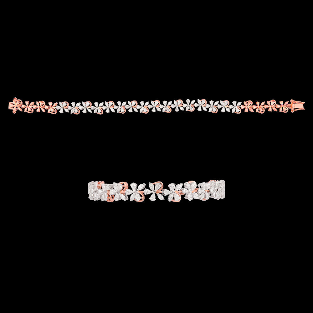 18K Two Tone Gold Diamond Bracelet - 2.79ct VVS-EF