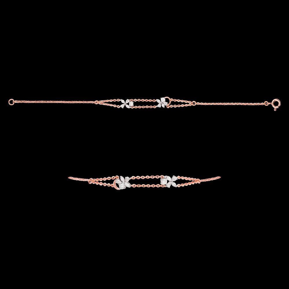 18K Two Tone Gold Diamond Bracelet - 0.43ct VVS-EF