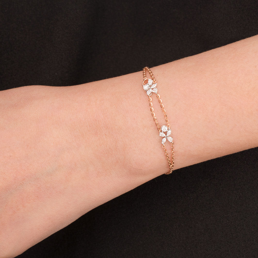 18K Two Tone Gold Diamond Bracelet - 0.43ct VVS-EF