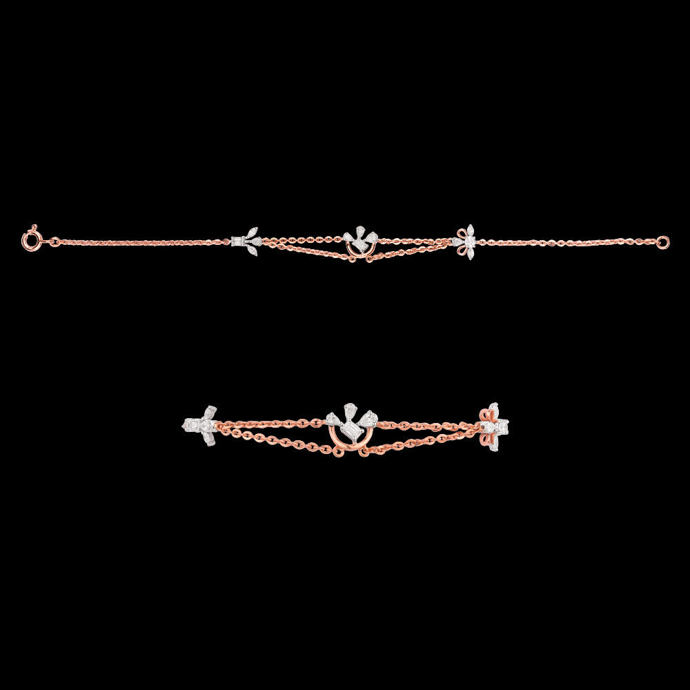 18K Two Tone Gold Diamond Bracelet - 0.57ct VVS-EF
