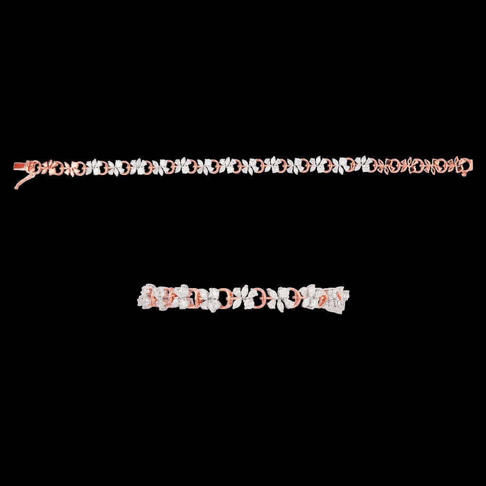 18K Two Tone Gold Diamond Bracelet - 2.44ct VVS-EF