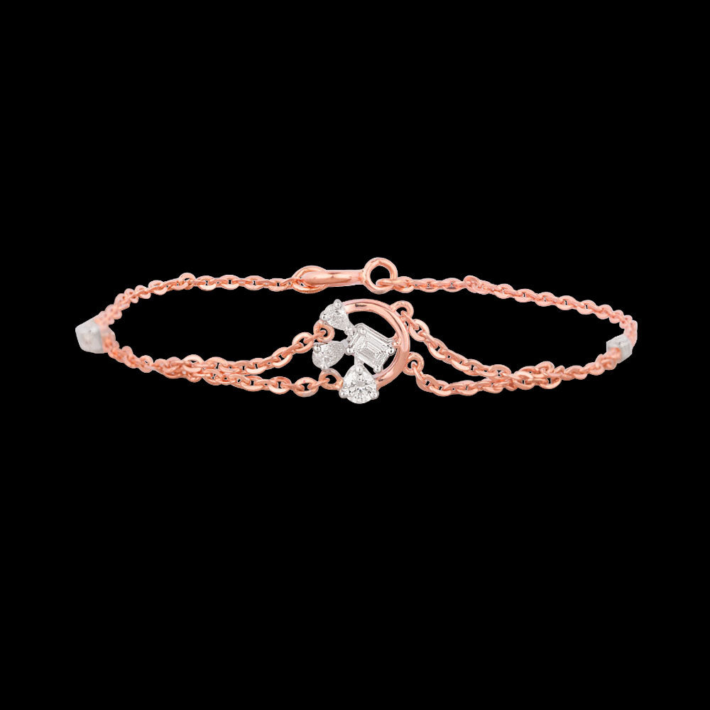 18K Two Tone Gold Diamond Bracelet - 0.34ct VVS-EF