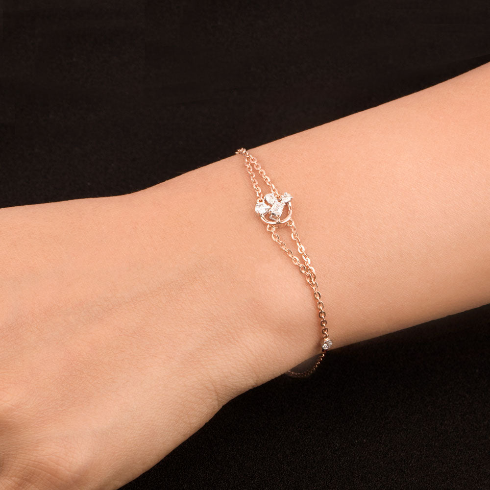 18K Two Tone Gold Diamond Bracelet - 0.34ct VVS-EF