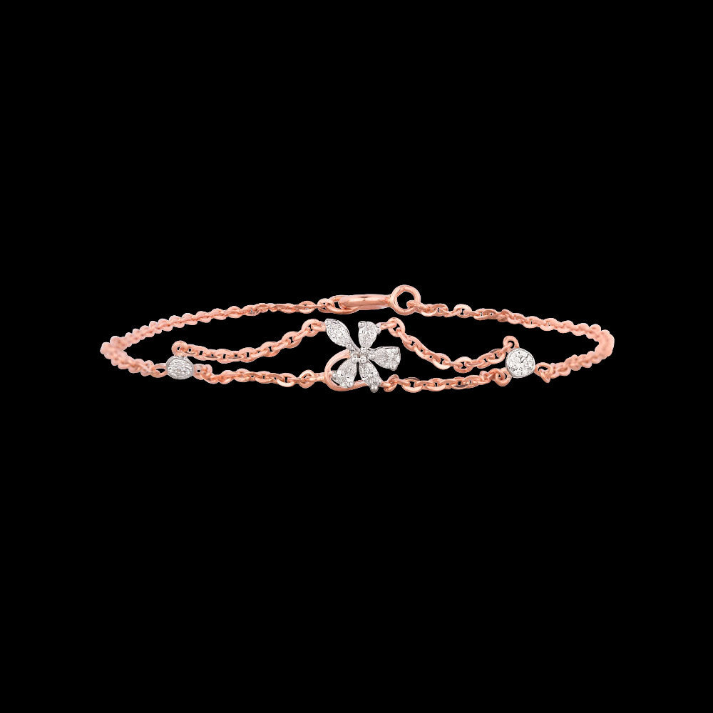 18K Two Tone Gold Diamond Bracelet - 0.3ct VVS-EF