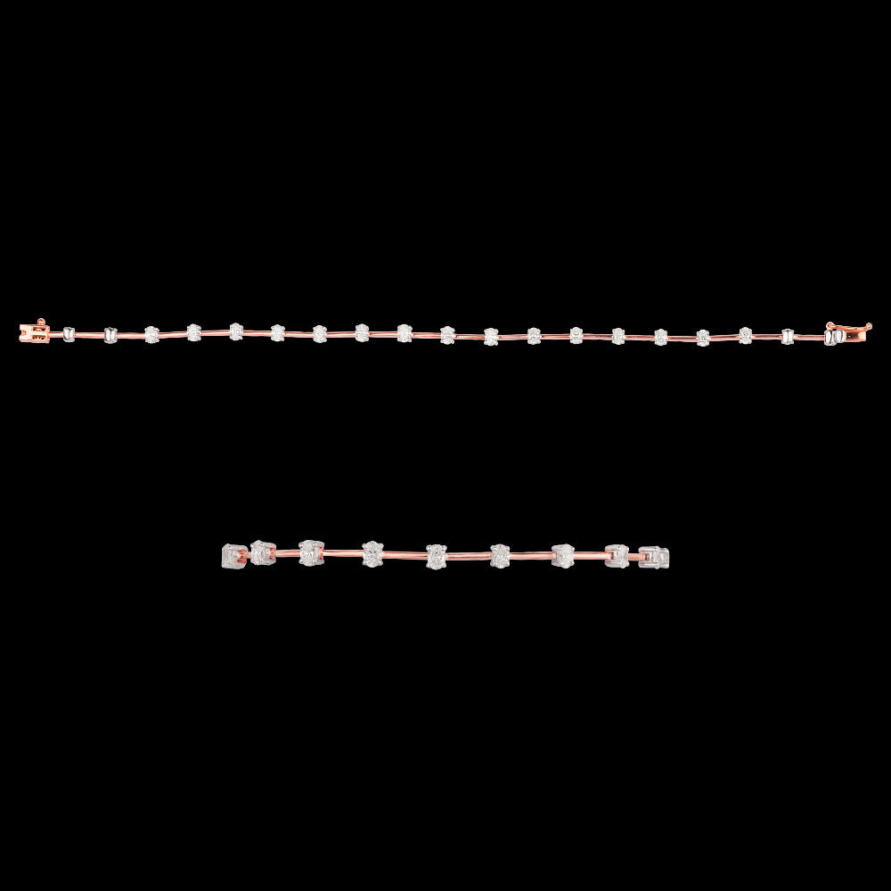 18K Two Tone Gold Diamond Bracelet - 1.403ct VVS-VS-HI