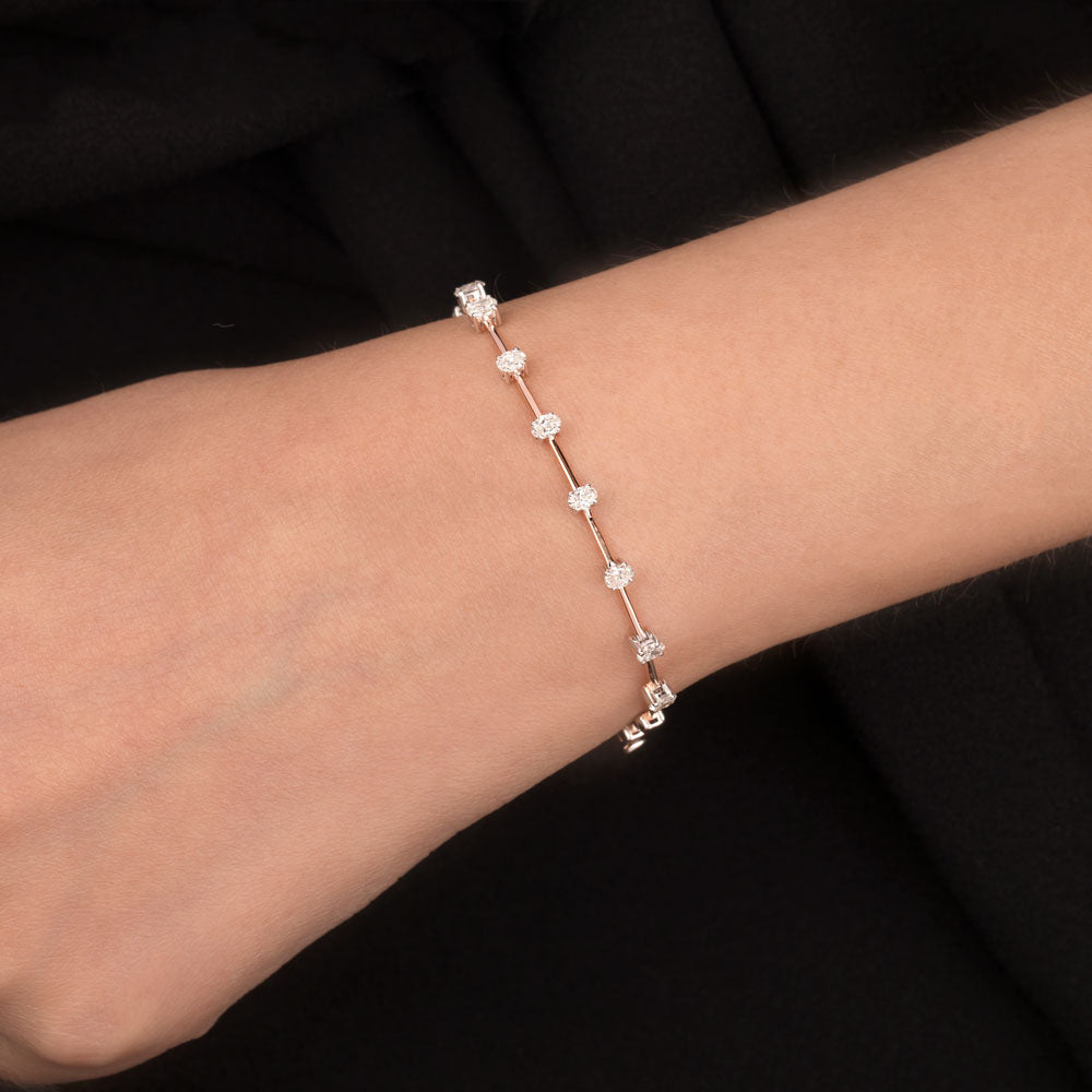 18K Two Tone Gold Diamond Bracelet - 1.403ct VVS-VS-HI