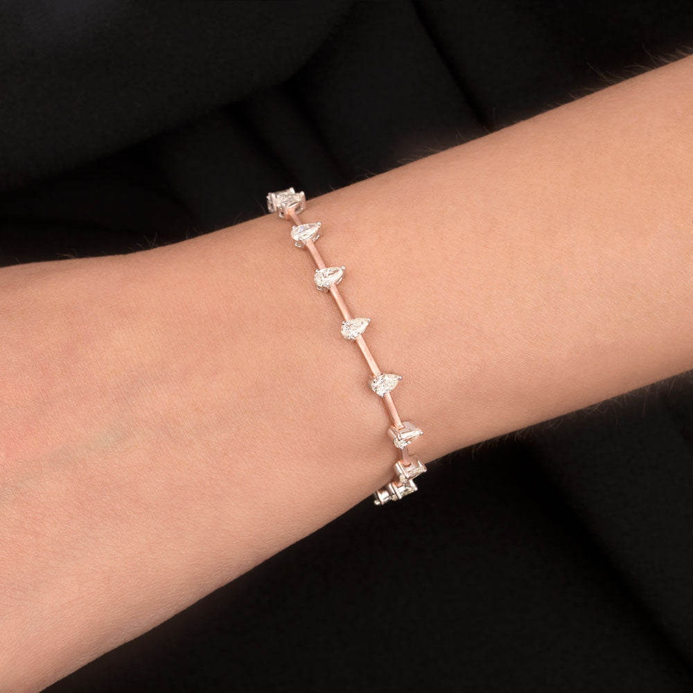 18K Two Tone Gold Diamond Bracelet - 1.963ct VVS-VS-IJ
