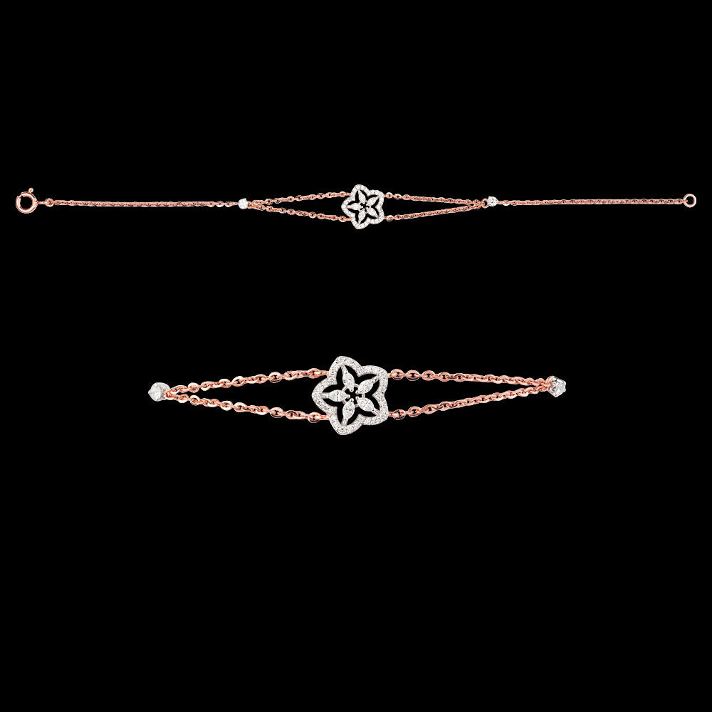 18K Two Tone Gold Diamond Bracelet - 0.42ct VVS-EF
