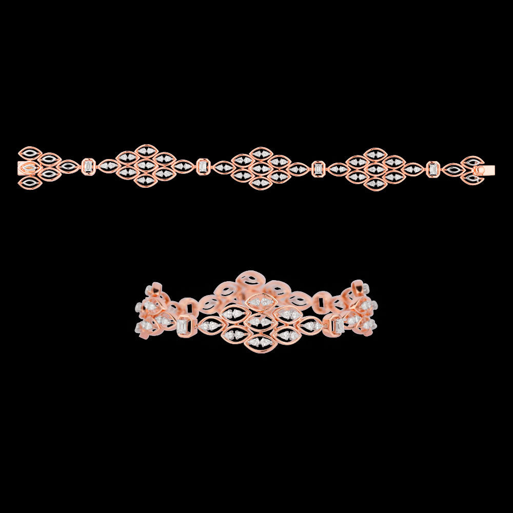 18K Two Tone Gold Diamond Bracelet - 2.07ct VVS-VS-EF
