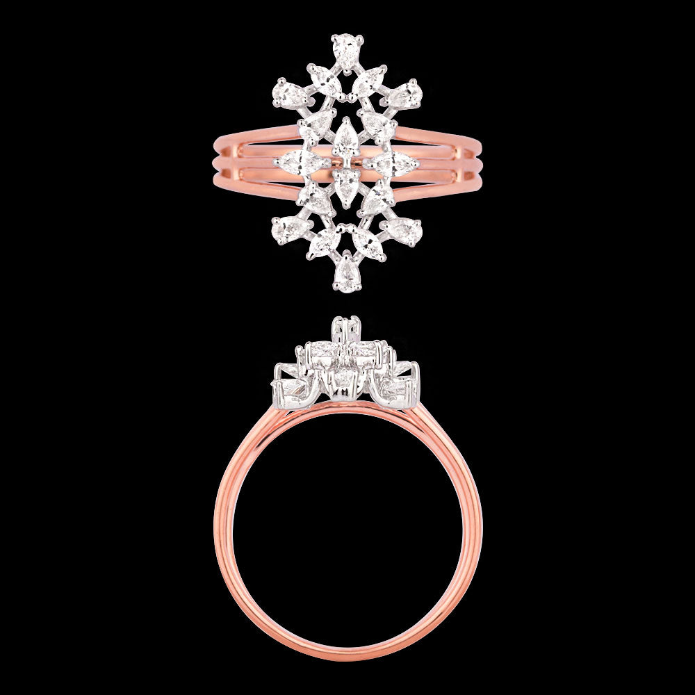 18K Two Tone Gold Diamond Ring - 0.461ct VVS-VS-FG