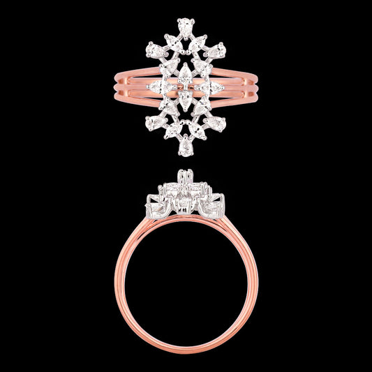 18K Two Tone Gold Diamond Ring - 0.461ct VVS-VS-FG