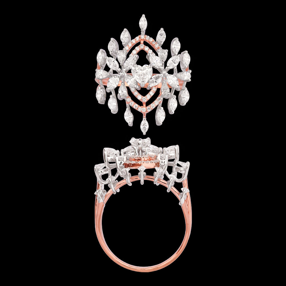 18K Two Tone Gold Diamond Ring - 1.166ct VVS-VS-FG