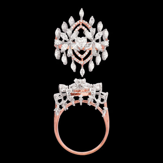 18K Two Tone Gold Diamond Ring - 1.166ct VVS-VS-FG
