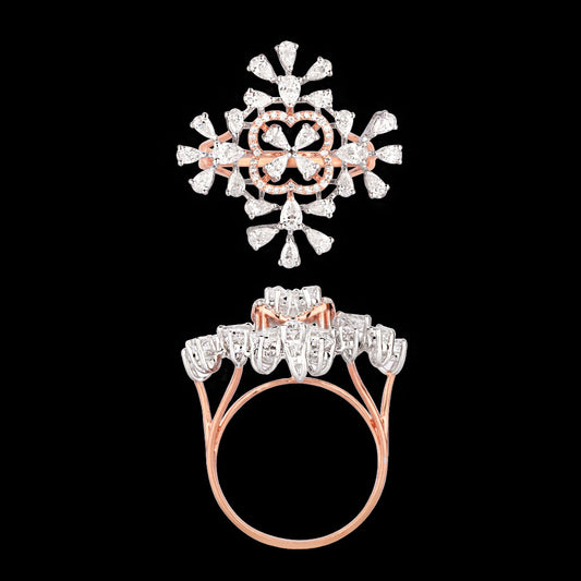 18K Two Tone Gold Diamond Ring - 1.164ct VVS-VS-FG