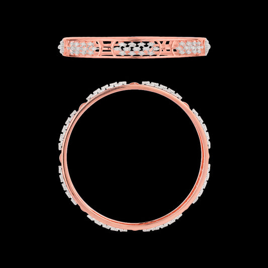 18K Two Tone Gold Diamond Bangle - 2.18ct VVS-EF
