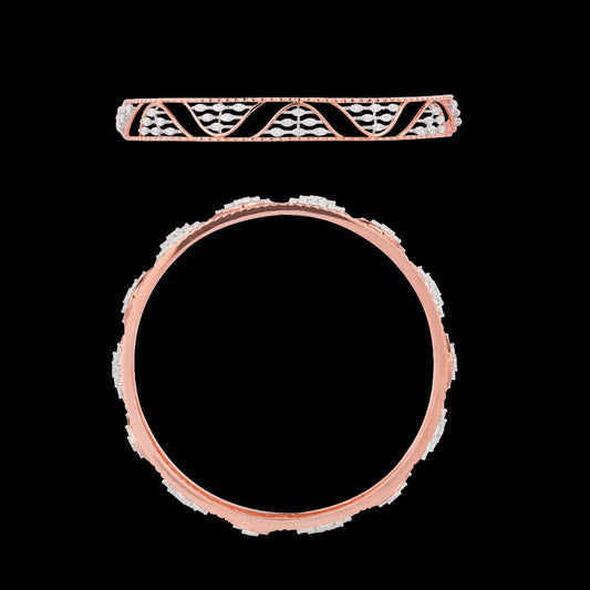 18K Two Tone Gold Diamond Bangle - 1.93ct VVS-EF