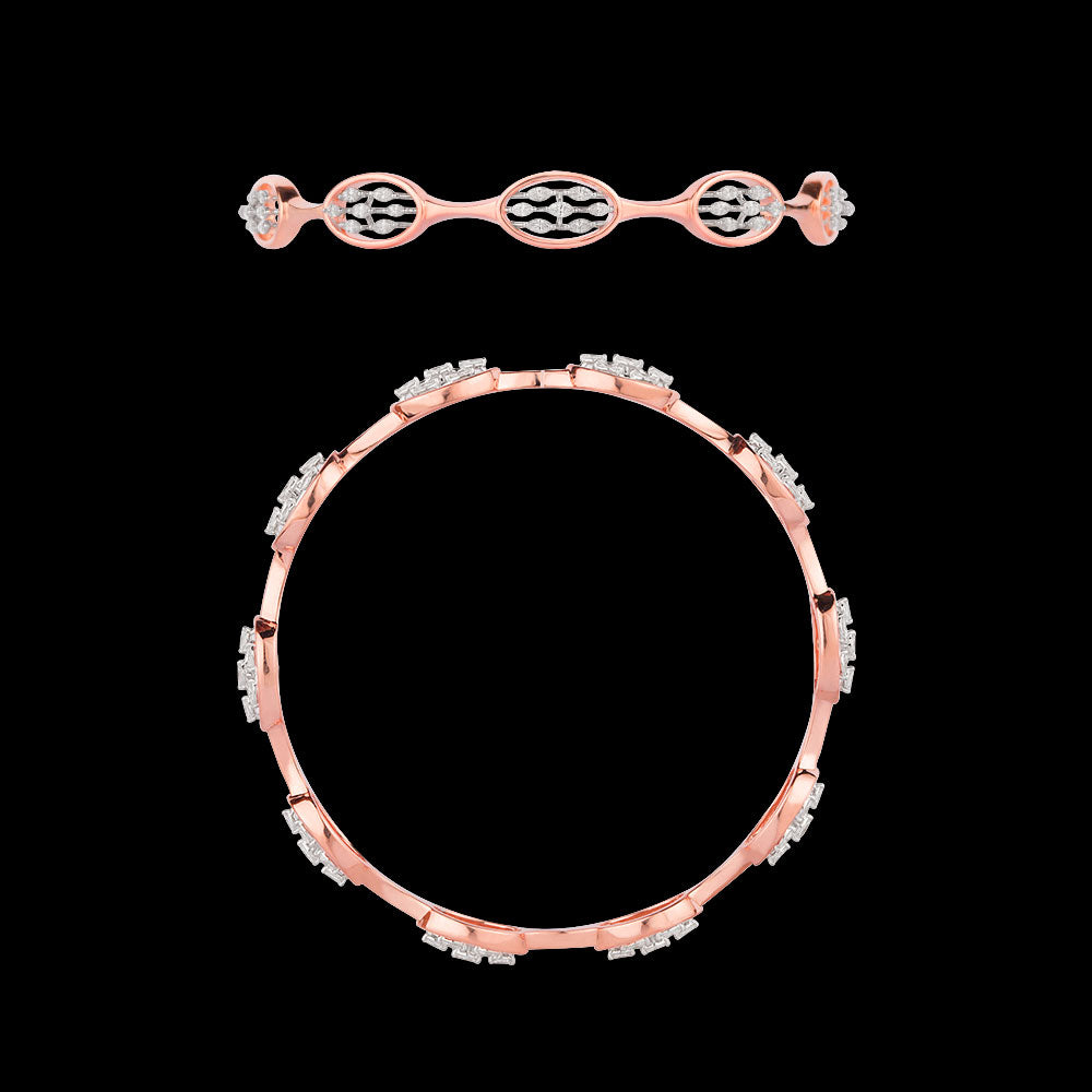 18K Two Tone Gold Diamond Bangle - 1.39ct VVS-EF